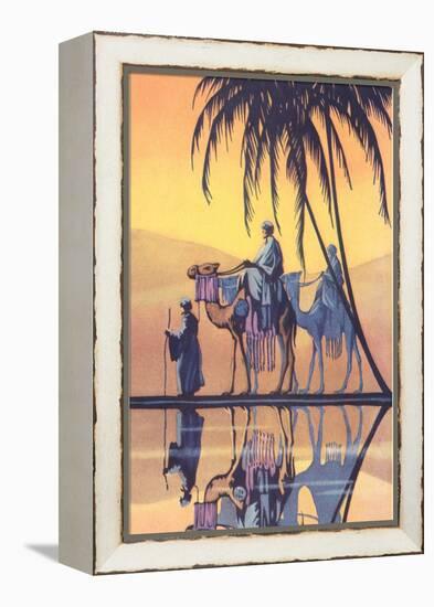 Arabs on Camels Along the Nile-null-Framed Stretched Canvas