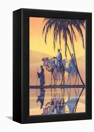 Arabs on Camels Along the Nile-null-Framed Stretched Canvas