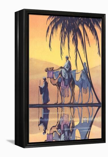 Arabs on Camels Along the Nile-null-Framed Stretched Canvas