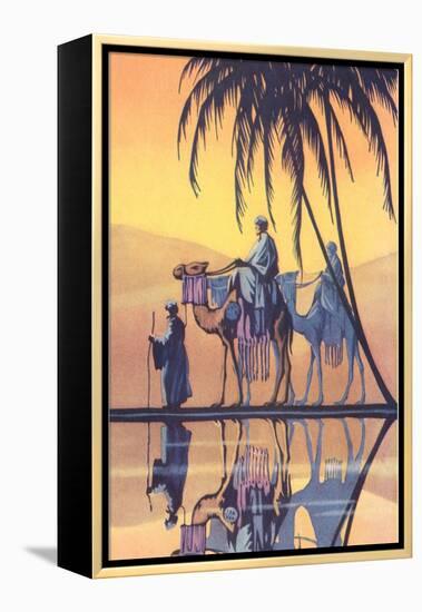 Arabs on Camels Along the Nile-null-Framed Stretched Canvas