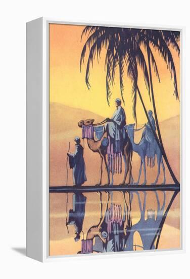 Arabs on Camels Along the Nile-null-Framed Stretched Canvas