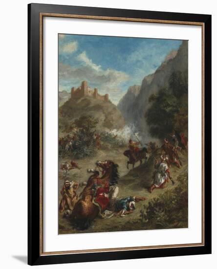 Arabs Skirmishing in the Mountains, 1863-Eugene Delacroix-Framed Giclee Print