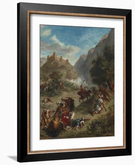 Arabs Skirmishing in the Mountains, 1863-Eugene Delacroix-Framed Giclee Print