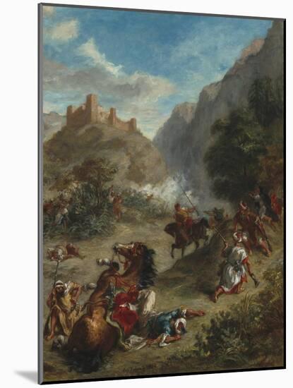 Arabs Skirmishing in the Mountains, 1863-Eugene Delacroix-Mounted Giclee Print