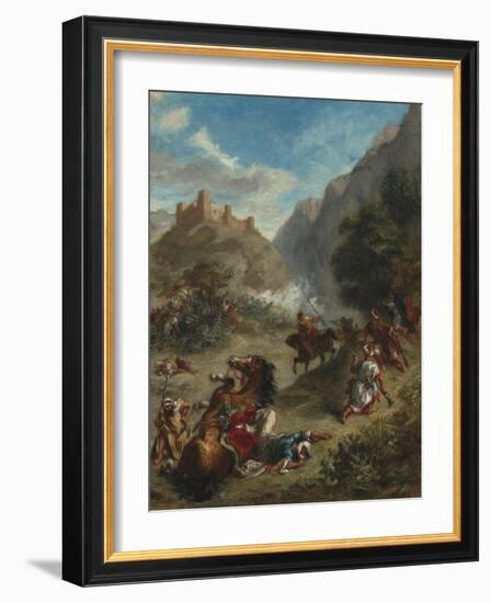 Arabs Skirmishing in the Mountains, 1863-Eugene Delacroix-Framed Giclee Print