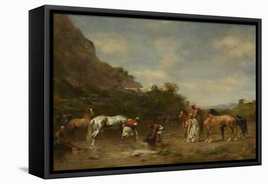 Arabs Watering their Horses, 1872 (Oil on Panel)-Eugene Fromentin-Framed Premier Image Canvas