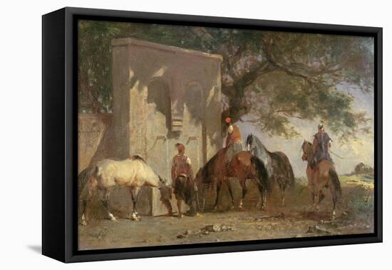 Arabs Watering their Horses-Eugene Fromentin-Framed Premier Image Canvas