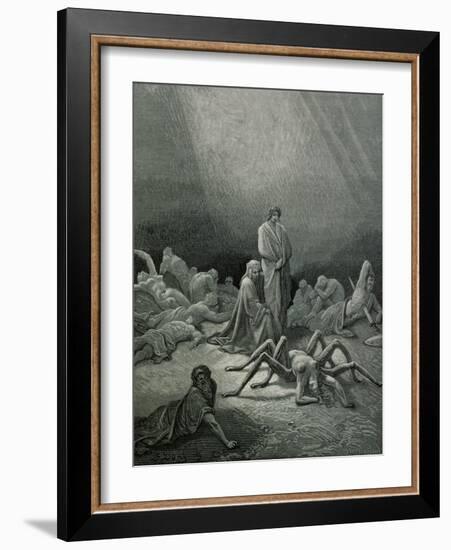 Arachne, from the 12th Canto of Dante's "Purgatory"-Gustave Doré-Framed Giclee Print