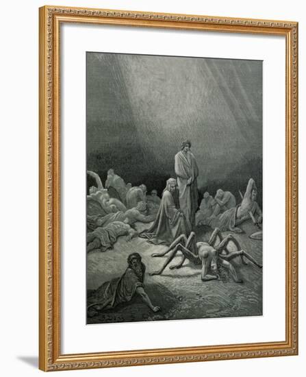 Arachne, from the 12th Canto of Dante's "Purgatory"-Gustave Doré-Framed Giclee Print