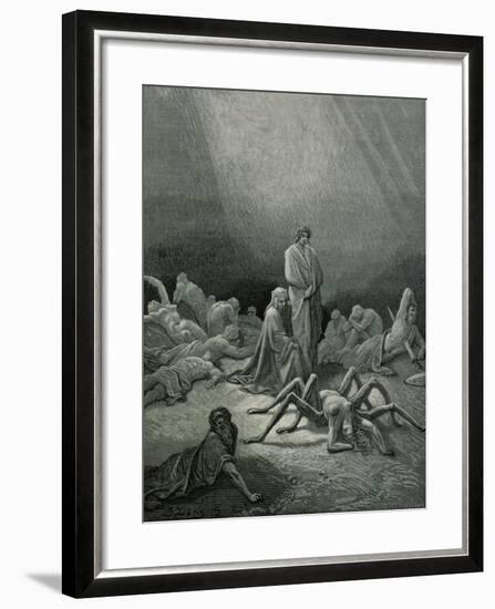 Arachne, from the 12th Canto of Dante's "Purgatory"-Gustave Doré-Framed Giclee Print