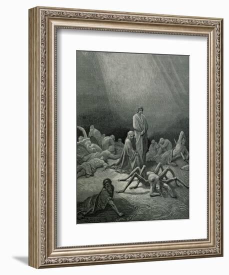 Arachne, from the 12th Canto of Dante's "Purgatory"-Gustave Doré-Framed Giclee Print