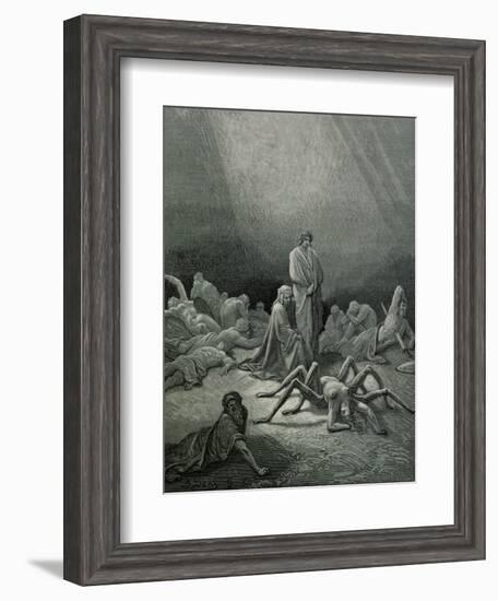 Arachne, from the 12th Canto of Dante's "Purgatory"-Gustave Doré-Framed Giclee Print