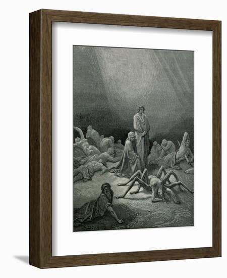 Arachne, from the 12th Canto of Dante's "Purgatory"-Gustave Doré-Framed Giclee Print