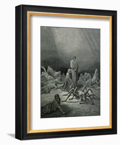 Arachne, from the 12th Canto of Dante's "Purgatory"-Gustave Doré-Framed Giclee Print