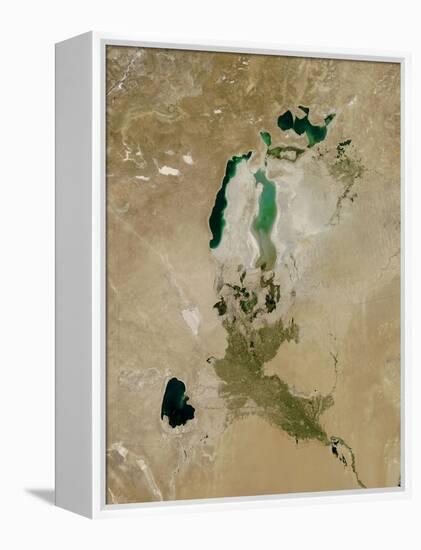 Aral Sea, Satellite Image, 2010-null-Framed Premier Image Canvas