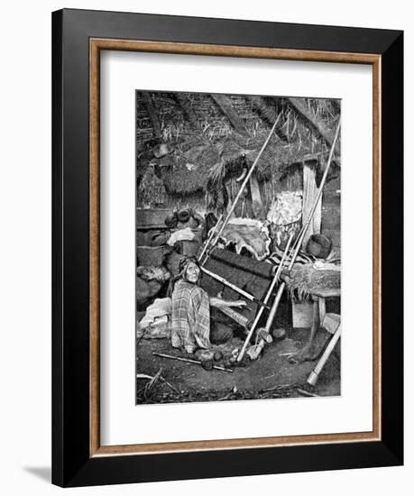 Araucanian Woman Weaving, Chile, 1922-null-Framed Giclee Print