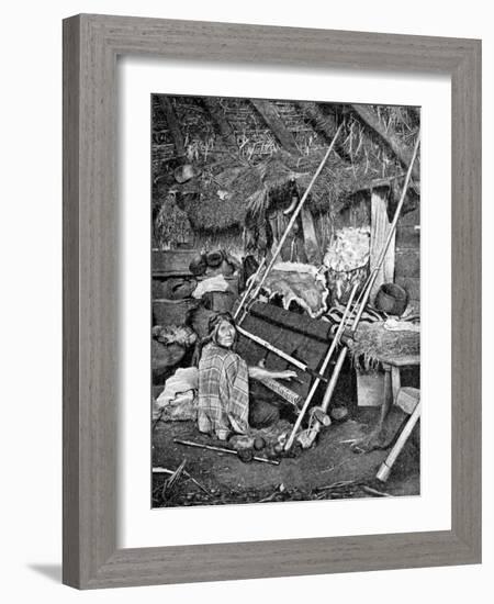 Araucanian Woman Weaving, Chile, 1922-null-Framed Giclee Print