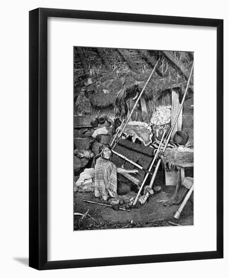 Araucanian Woman Weaving, Chile, 1922-null-Framed Giclee Print