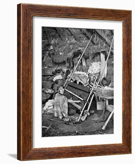 Araucanian Woman Weaving, Chile, 1922-null-Framed Giclee Print