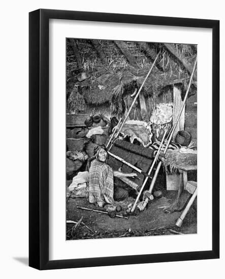 Araucanian Woman Weaving, Chile, 1922-null-Framed Giclee Print