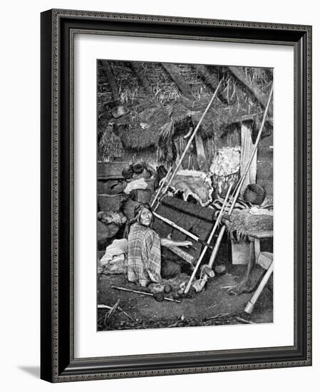 Araucanian Woman Weaving, Chile, 1922-null-Framed Giclee Print