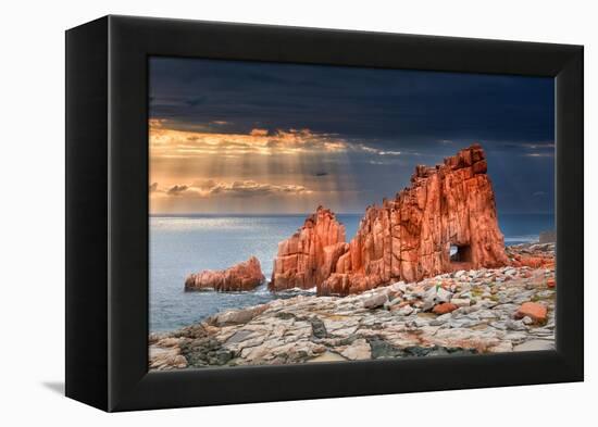 Arbatax Red Rock-Marco Carmassi-Framed Premier Image Canvas