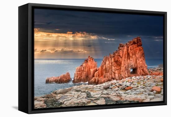 Arbatax Red Rock-Marco Carmassi-Framed Premier Image Canvas