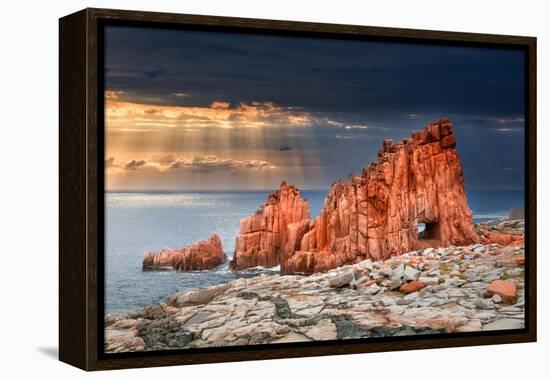 Arbatax Red Rock-Marco Carmassi-Framed Premier Image Canvas