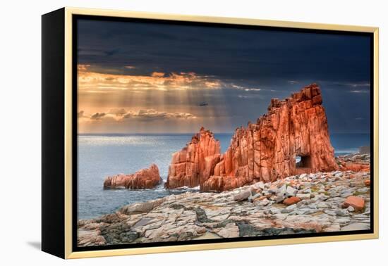 Arbatax Red Rock-Marco Carmassi-Framed Premier Image Canvas
