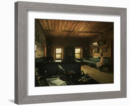 Arbeitszimmer Im Haus in Ostrowki, dem Landgut Von N.P.Miljukow, 1844-Grigorij Wassiljew Soroko-Framed Giclee Print