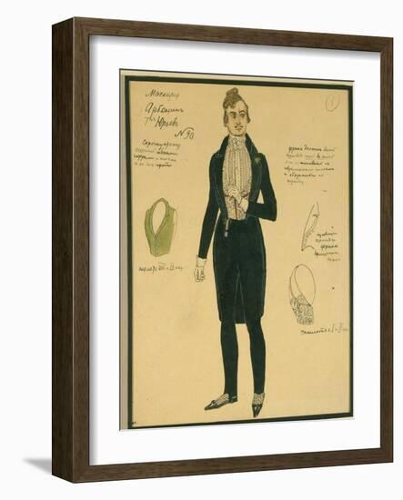 Arbenin. Costume Design for the Play the Masquerade by M. Lermontov, 1917-Alexander Yakovlevich Golovin-Framed Giclee Print