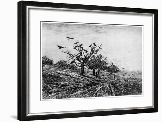 Arbre a Corbeaux, 1840-1875-Charles François Daubigny-Framed Giclee Print