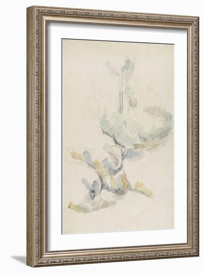 Arbres et rochers-Paul Cézanne-Framed Giclee Print