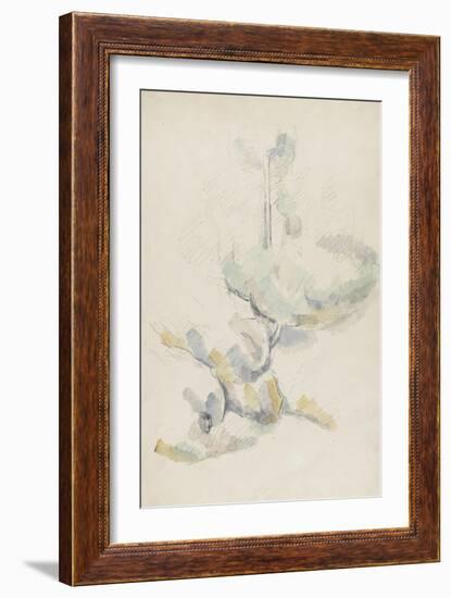 Arbres et rochers-Paul Cézanne-Framed Giclee Print