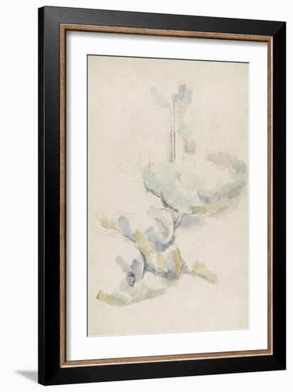 Arbres et rochers-Paul Cézanne-Framed Giclee Print