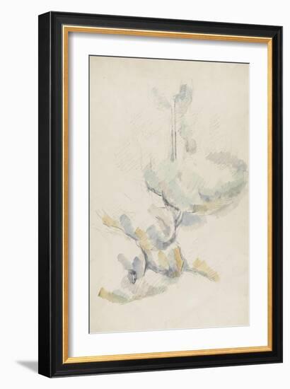 Arbres et rochers-Paul Cézanne-Framed Giclee Print