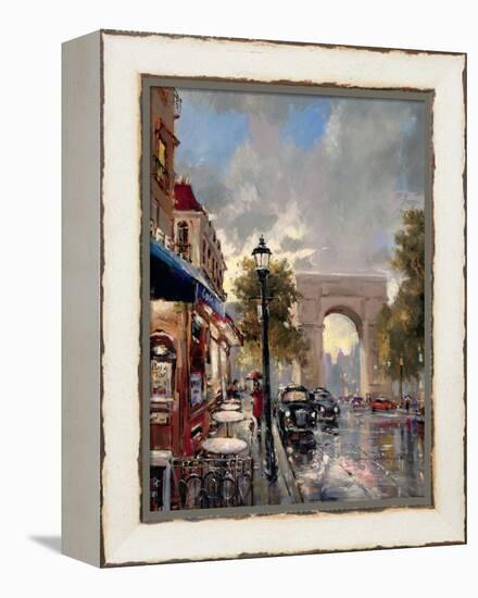 Arc De Triomphe Avenue-Brent Heighton-Framed Stretched Canvas