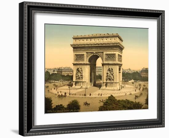 Arc de Triomphe, de l'Etoile, Paris, France, c.1890-1900-null-Framed Photographic Print