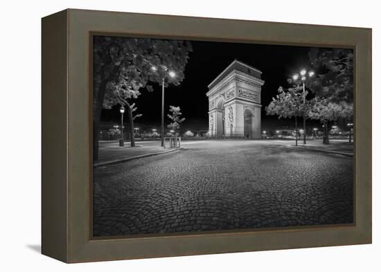 Arc De Triomphe in Black and White-Philippe Manguin-Framed Premier Image Canvas