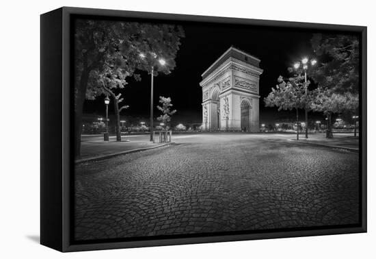 Arc De Triomphe in Black and White-Philippe Manguin-Framed Premier Image Canvas