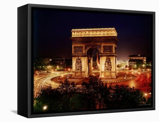 Arc de Triomphe in Place de L'Etoile at Night-Eliot Elisofon-Framed Premier Image Canvas