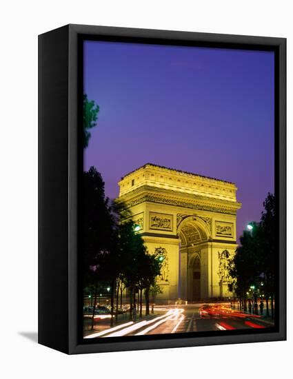 Arc de Triomphe, Night View, Paris, France-Steve Vidler-Framed Premier Image Canvas