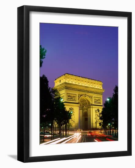 Arc de Triomphe, Night View, Paris, France-Steve Vidler-Framed Photographic Print