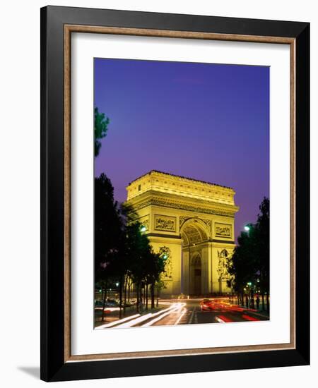 Arc de Triomphe, Night View, Paris, France-Steve Vidler-Framed Photographic Print