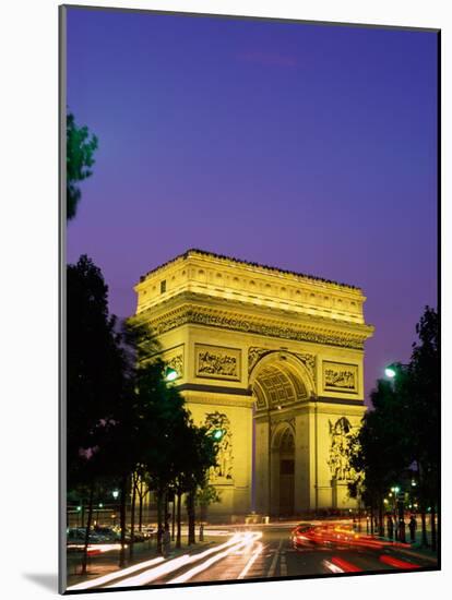 Arc de Triomphe, Night View, Paris, France-Steve Vidler-Mounted Photographic Print