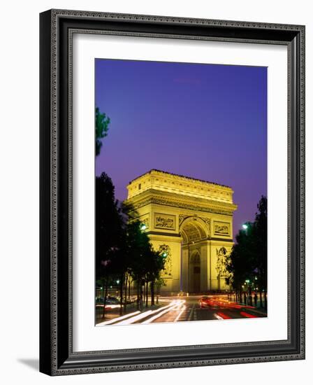 Arc de Triomphe, Night View, Paris, France-Steve Vidler-Framed Photographic Print