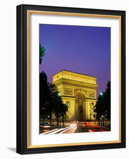 Arc de Triomphe, Night View, Paris, France-Steve Vidler-Framed Photographic Print