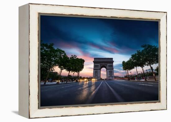 Arc De Triomphe Paris City at Sunset-dellm60-Framed Premier Image Canvas