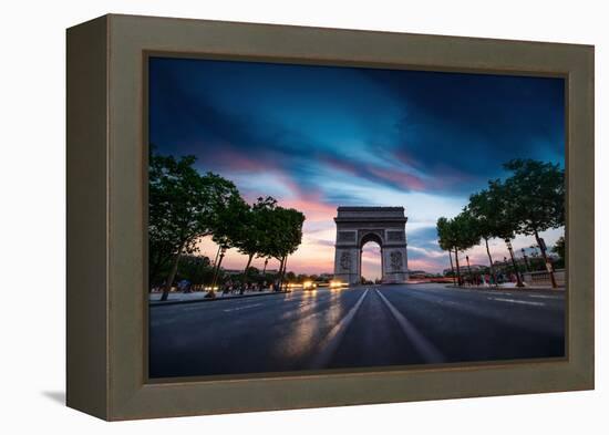 Arc De Triomphe Paris City at Sunset-dellm60-Framed Premier Image Canvas