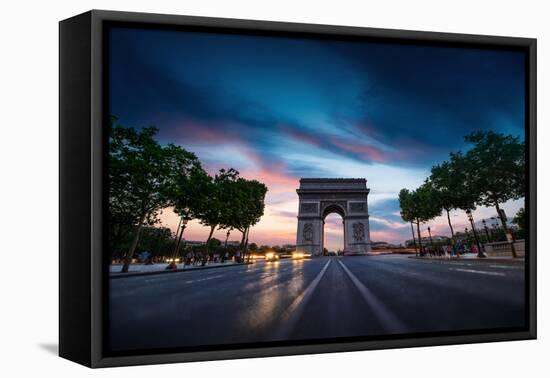 Arc De Triomphe Paris City at Sunset-dellm60-Framed Premier Image Canvas
